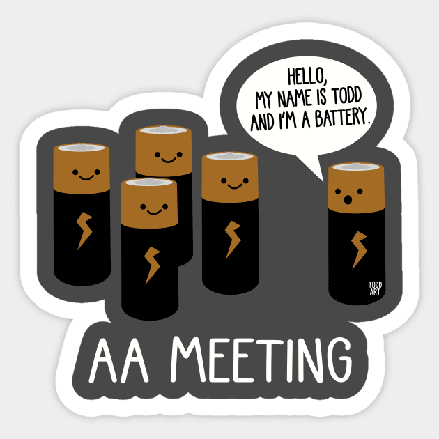 AA MEETING Sticker by toddgoldmanart